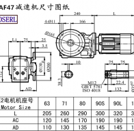 KAF47減速機(jī)電機(jī)尺寸圖紙